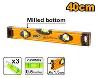 Алюминиевый фрезерованный уровень 400 мм INGCO HSL08040 INDUSTRIAL