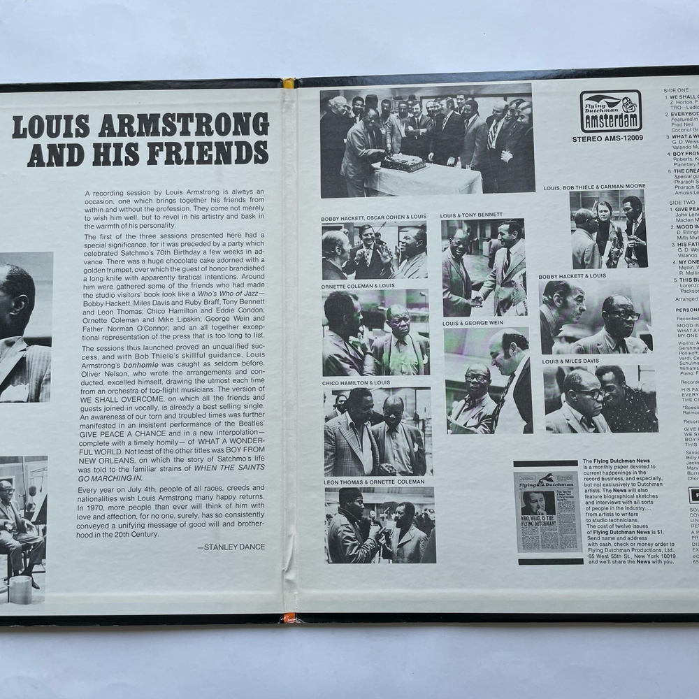 Винтажная виниловая пластинка LP Louis Armstrong And His Friends (США 1970) What A Wonderful World