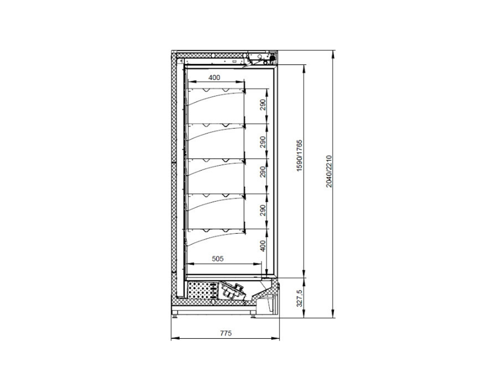 Пристенный охлаждаемый стеллаж Polair Monte MH 3750