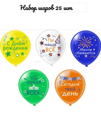 Набор шаров с Днем рождения 25 шт
