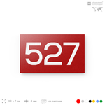 Номер на дверь 527, табличка на дверь для офиса, квартиры, кабинета, аудитории, склада, красная 120х70 мм, Айдентика Технолоджи