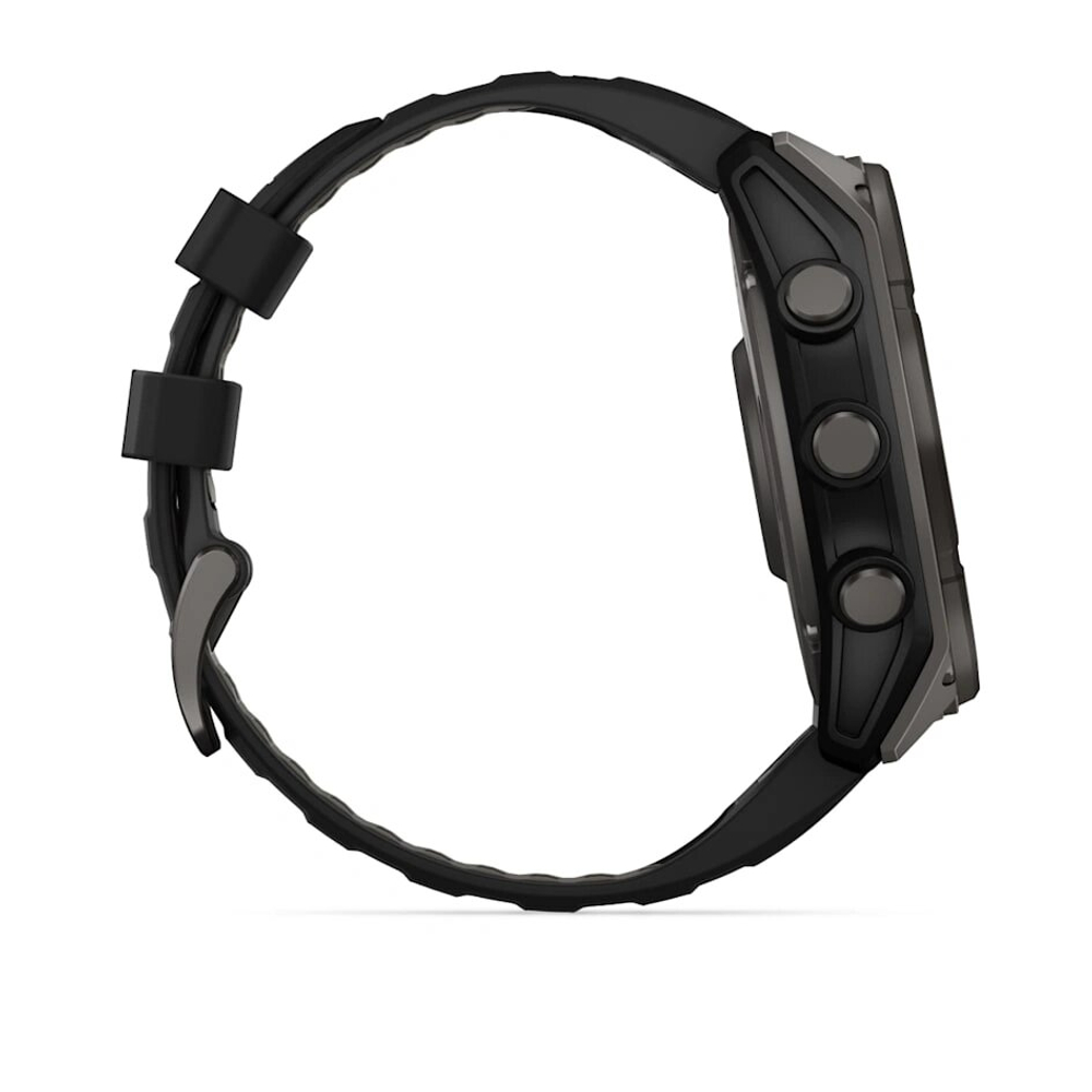 Умные часы Garmin Fenix 8 51mm, Solar, Sapphire, Carbon Gray DLC Titanium with Black/Pebble Gray Silicone Band (010-02907-70)