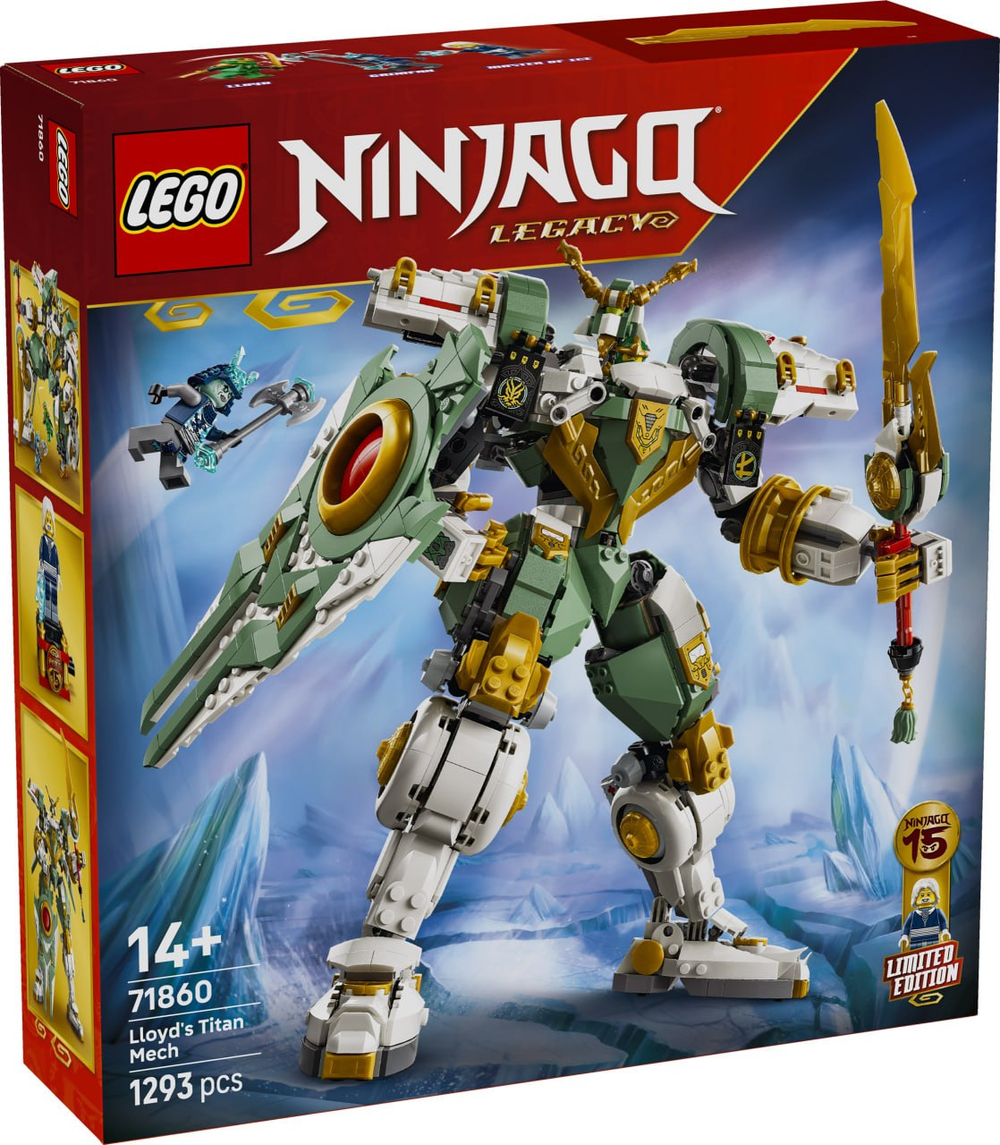 Конструктор LEGO ниндзяго Робот-титан Ллойда: 15-я годовщина 71860 | LEGO NINJAGO 15th Anniversary 1293 детали | 14+
