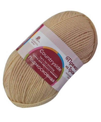 Пряжа "Подмосковная", 50% шерсть, 50% акрил, 100гр-250м, шампанское