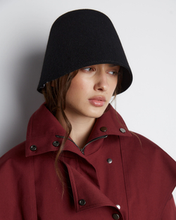 Панама из шерсти черный