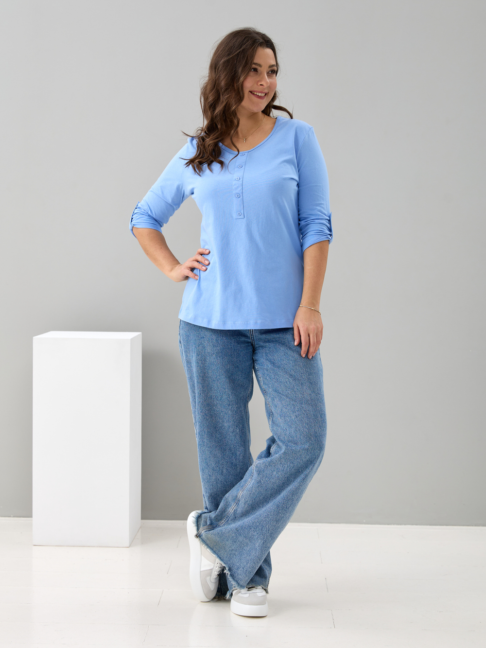 Лонгслив ЛНк-005/голубой