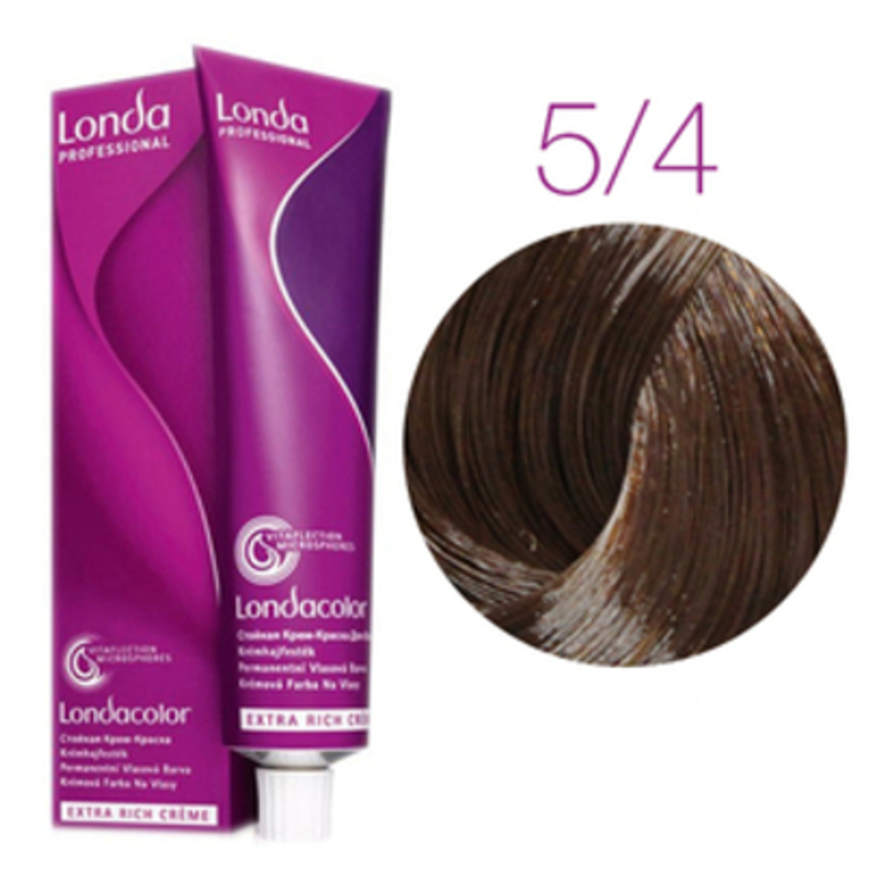 Londa Color стойкая крем-краска, 5/4 светлый шатен медный, 60мл