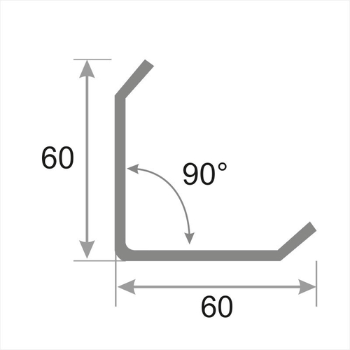 Угловой профиль из нержавеющей стали SAO12-60W глянцевый 2700 мм