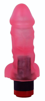 Розовый гелевый вибратор-реалистик - 16,5 см. (Цвет: розовый)