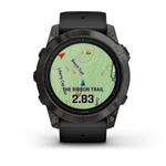 Смарт часы Garmin Epix Pro (Gen 2) Sapphire Edition 51 мм, титановый угольно-серый, DLC, черный силиконовый ремешок