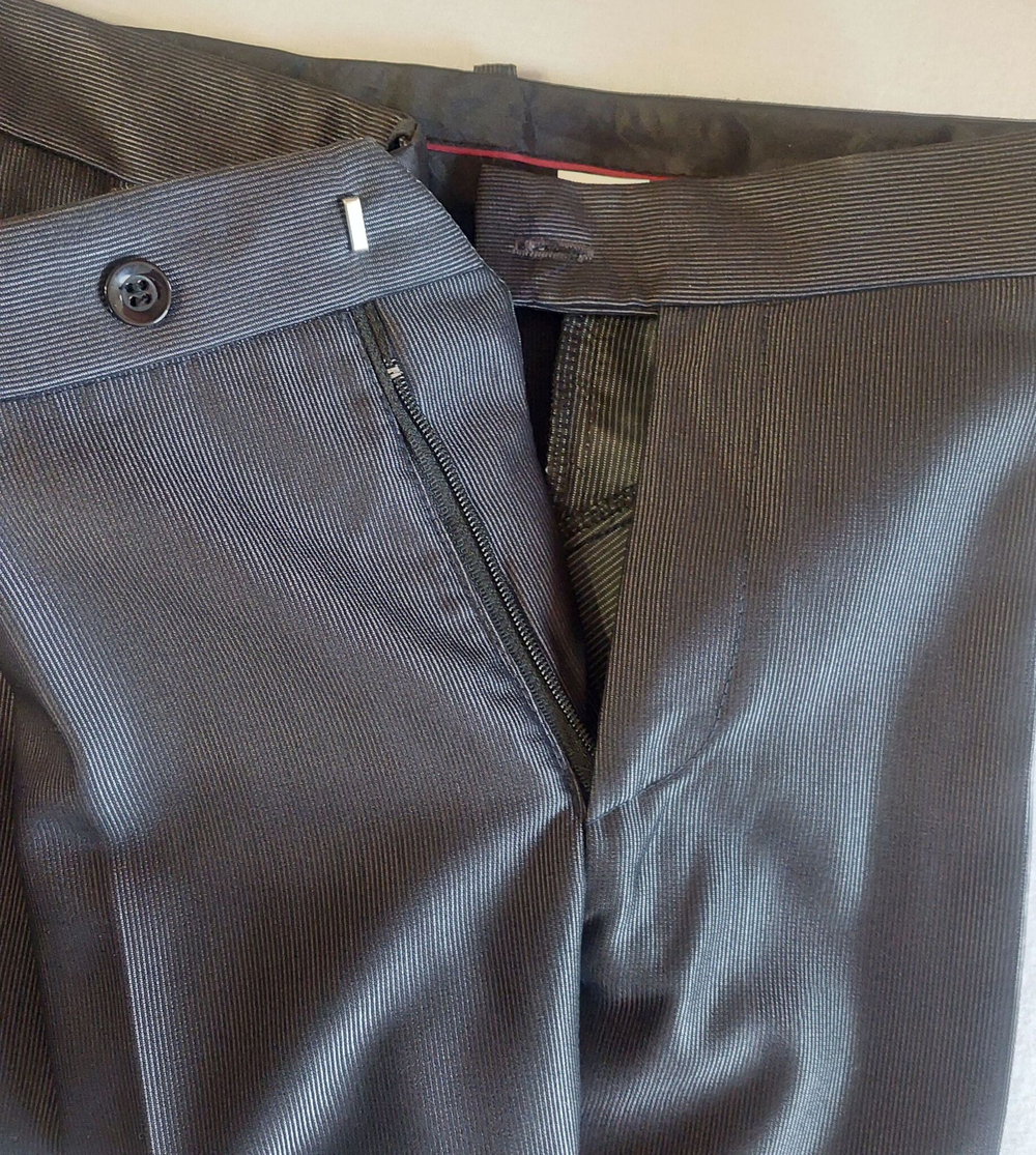 Брюки мужские классические со стрелками чёрные костюмные в рубчик 64