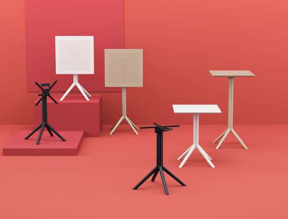 Стол пластиковый складной Sky Folding, 60х60 см, бежевый