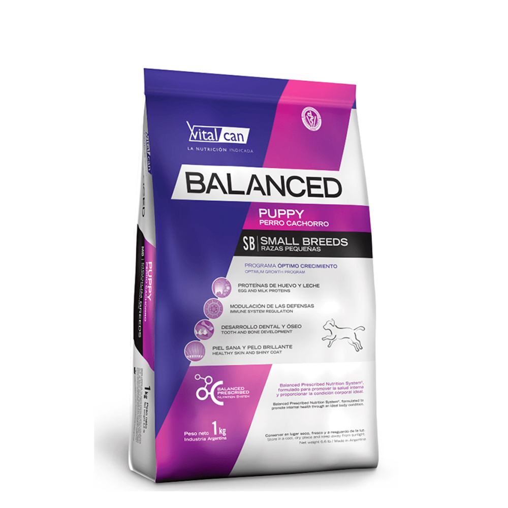 Сухой корм Vitalcan Balanced Dog Puppy с курицей для щенков мелких пород 1кг (Виталкан)