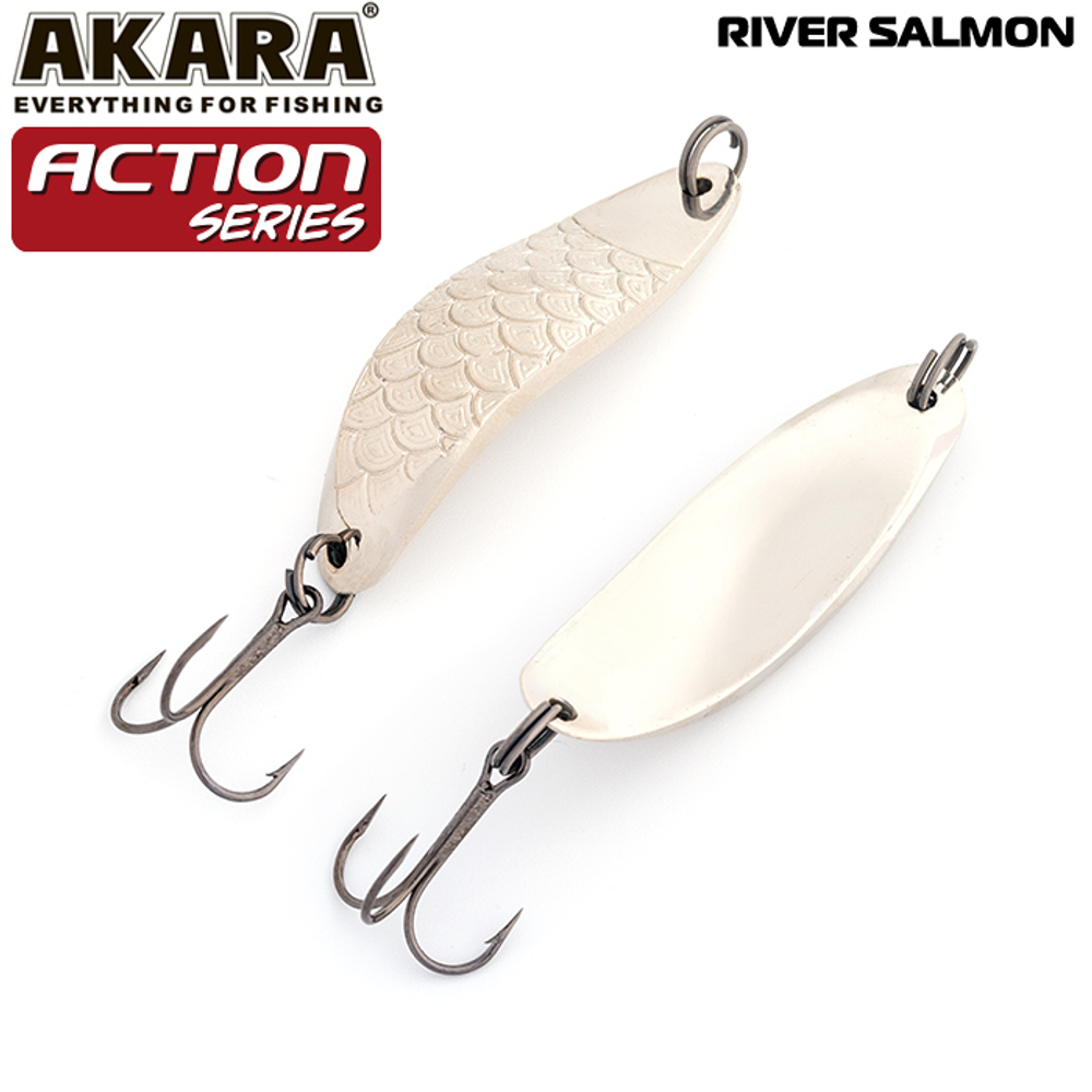 Блесна колебалка Akara Action Series River Salmon 50 14 гр. 1/2 oz. Sil