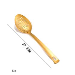 Ложка гарнирная для раздачи 27 см перфорированная Square Tip нерж. цвет золото PVD P.L.