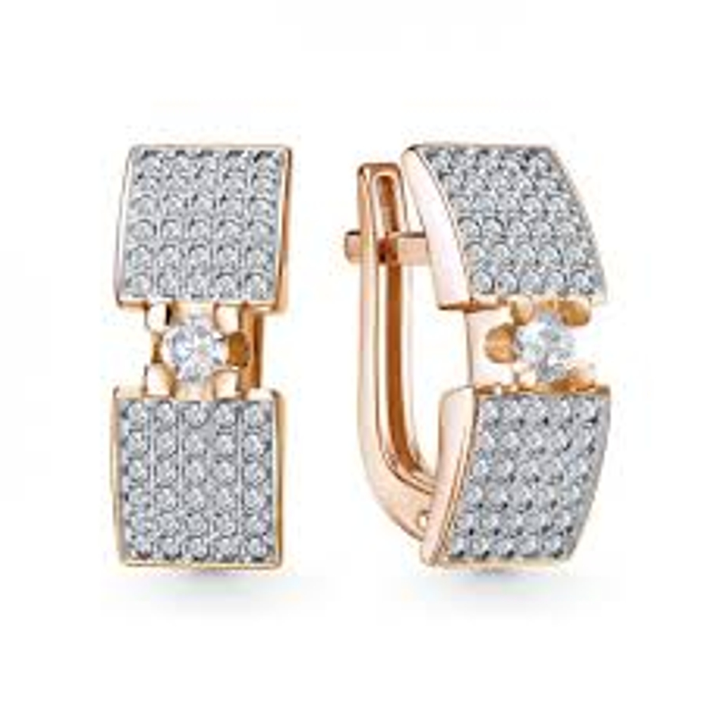 Серьги из золота с фианитами