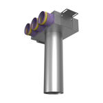 Присоединительная коробка потолочная VPSL 125/75×3 на 3 выхода (L=400 мм), круглая