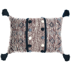 Подушка декоративная с помпонами и кисточками ethnic, 40х60 см
