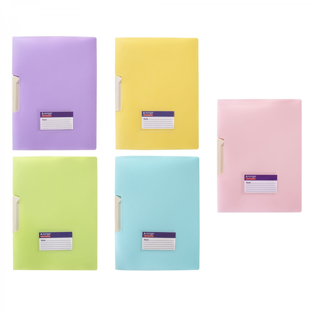 Папка-скоросшиватель, поворотный зажим, Alingar А4 230х310мм, 150 мкм, пластик, карман, "Ice", ассорти