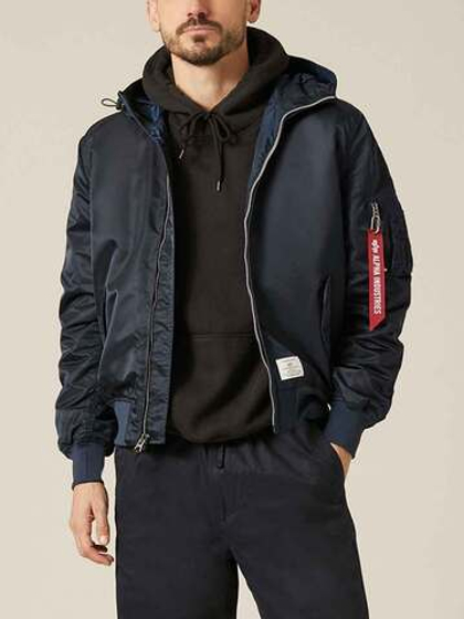 Куртка Бомбер L-2B Hooded GENII 2022 (т.синяя - r.blue)