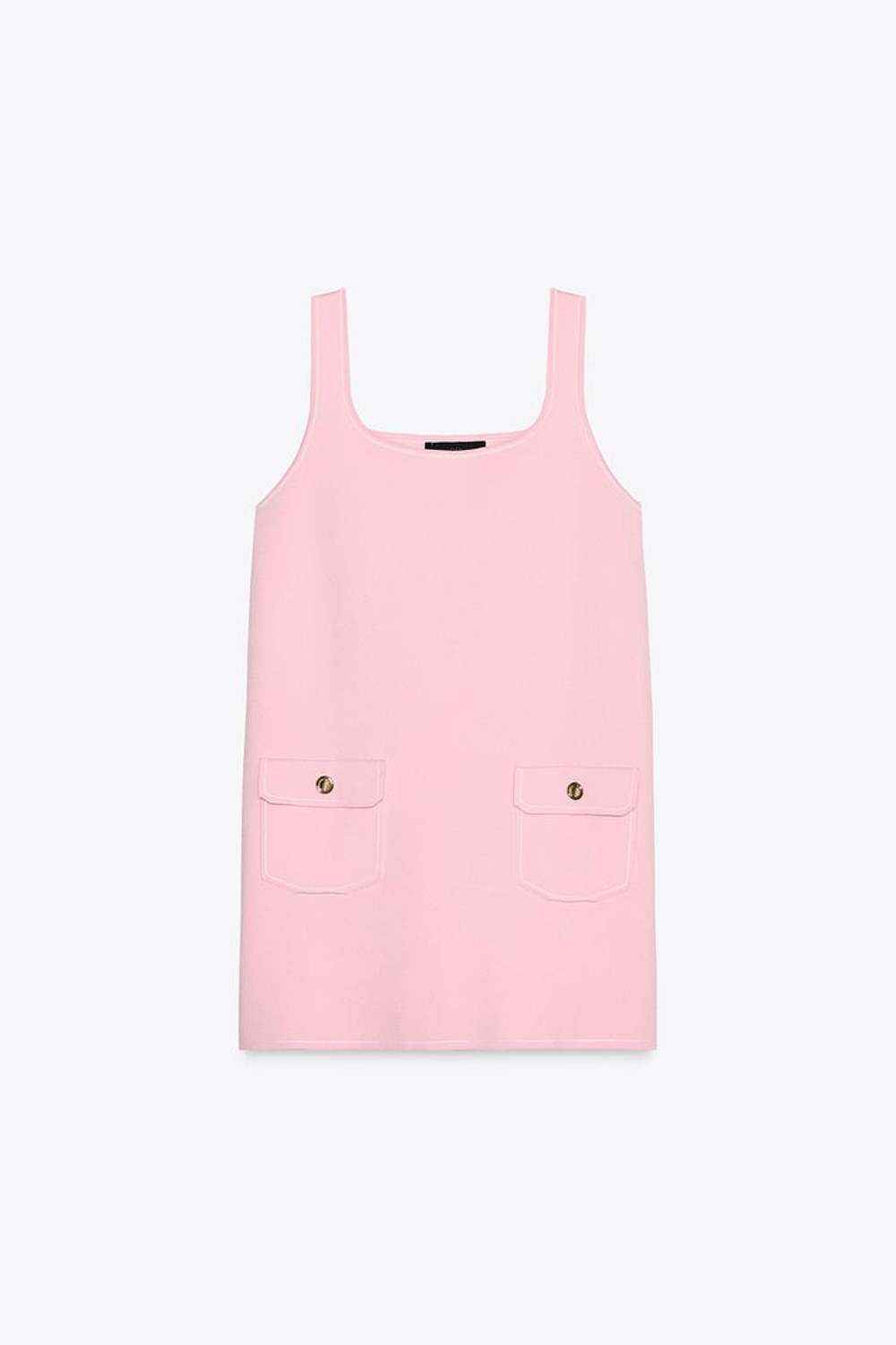 ZARA ТРИКОТАЖНОЕ ПЛАТЬЕ МИНИ, РОЗОВЫЙ