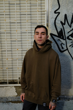 Худи SHMOT "BLANK" GARMENT DYE Хаки