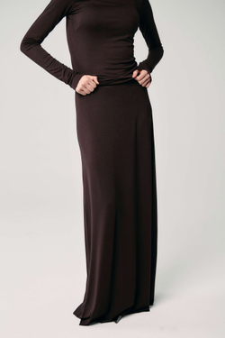 Юбка база прямая коричневая