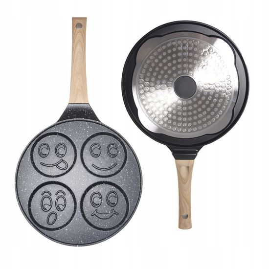 Сковорода для оладий 22 см. Kamille КМ 4216 индукция смайлики