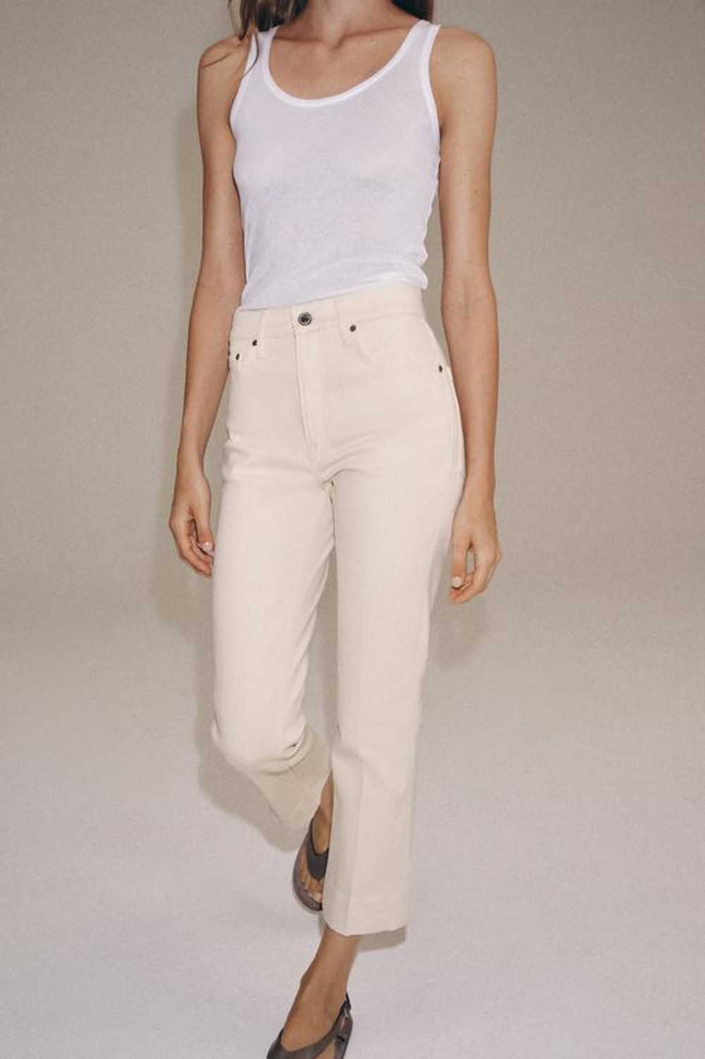 ZARA ДЖИНСЫ BOOTCUT СО СРЕДНЕЙ ПОСАДКОЙ — ZW COLLECTION, ГОЛУБОЙ