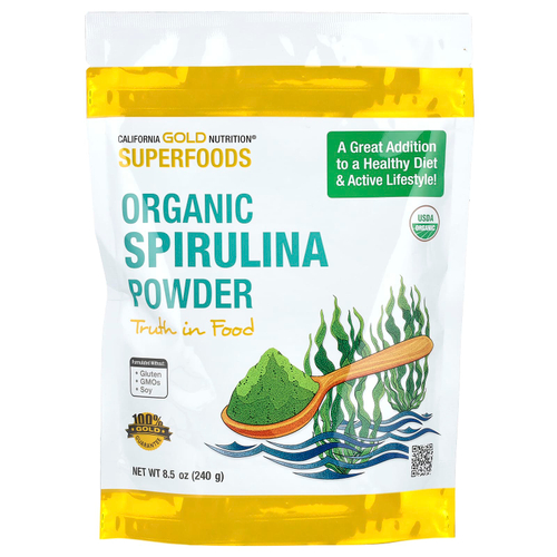 California Gold Nutrition, Superfoods, органический порошок спирулины, 240 г (8,5 унции)