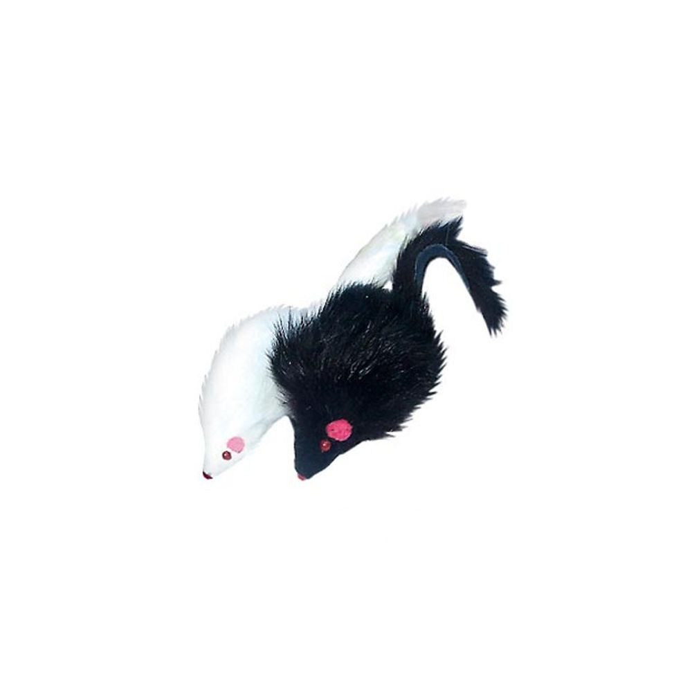 Игрушка КОТЕНОК мышь с длинным мехом, 8 см (6 шт)