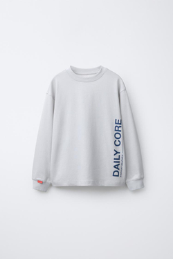 ZARA ФУТБОЛКА С НАДПИСЬЮ, ГОЛУБОЙ