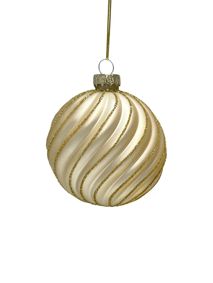 Набор винтажных стеклянных шаров Старинный вальс 80 мм., пудрово-золотой, 9 шт., Christmas DeLuxe (14090)