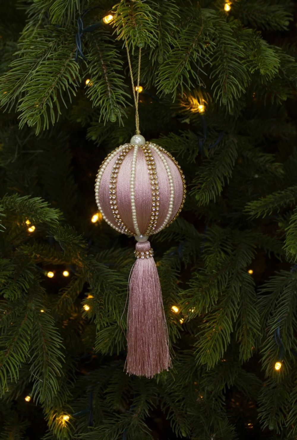 Шар с кистью 20х7см Noelle светло-розовый