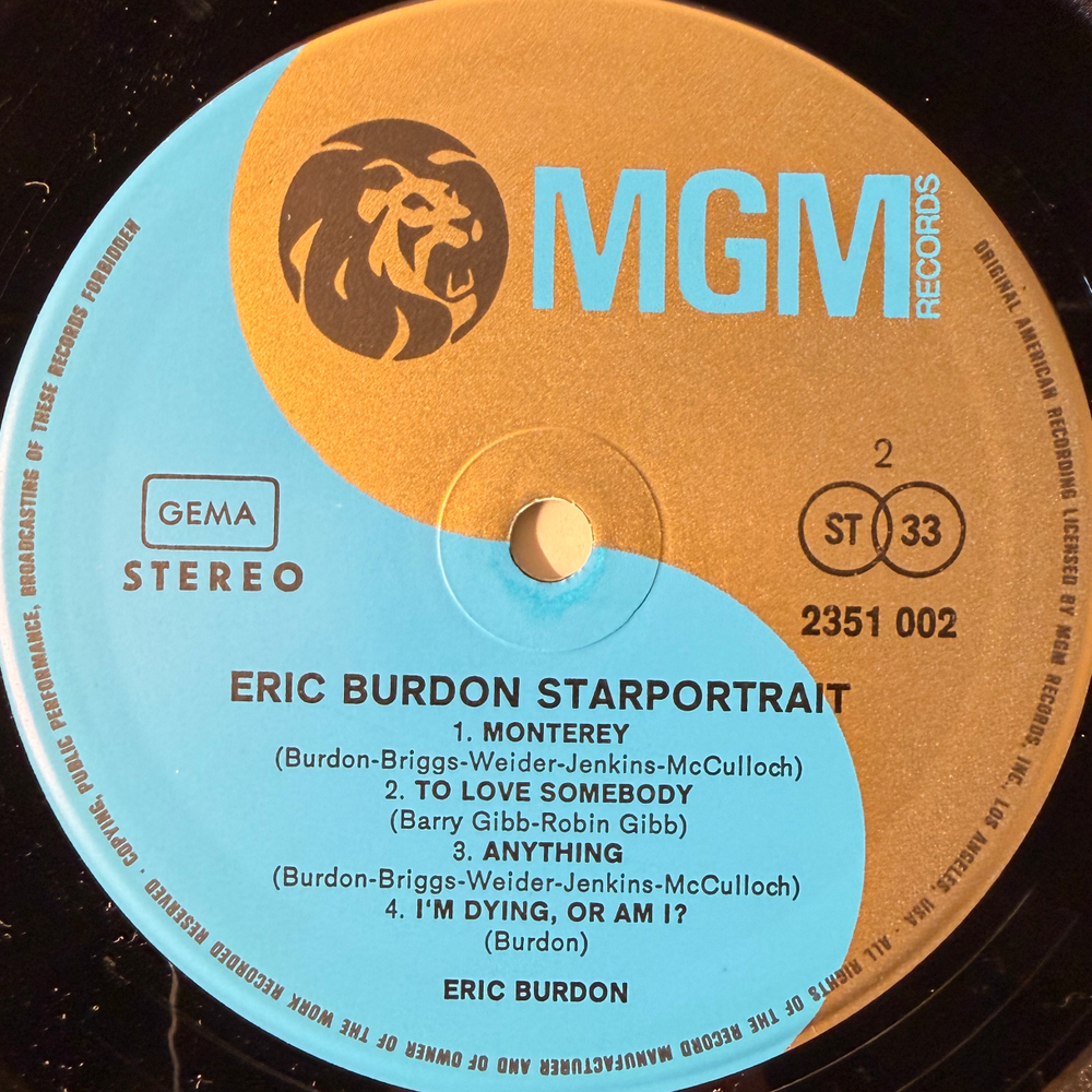 Eric Burdon ‎– Starportrait 2LP (Германия)