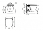 Чаша унитаза подвесного Ideal Standart TESI AquaBlade с глубоким смывом (сиденье приобретается отдельно)
