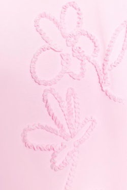 ZARA ФУТБОЛКА С ЦВЕТОЧНЫМ РЕЛЬЕФОМ, РОЗОВЫЙ