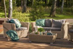 "Капучино Сингл" лаунж-зона из искусственного ротанга, цвет соломенный