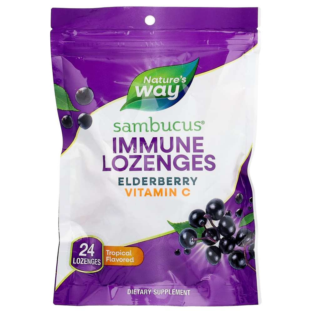 Nature's Way, Sambucus®, леденцы для иммунитета, тропические, 24 пастилки