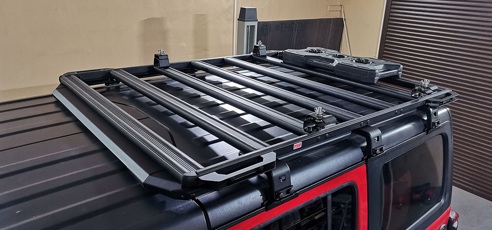 Багажник экспедиционный (платформа) алюминиевый 1350x1690 мм для Jeep Wrangler JL 2018+ (с крепежом) РИФ