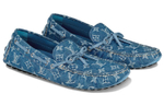LOUIS VUITTON Arizona Denim Monogram Casual Shoes Men"s Sea Blue