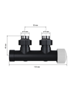 Узел нижнего подключения Royal Thermo Design PRO 15мм угловой М30х1,5 (черный)