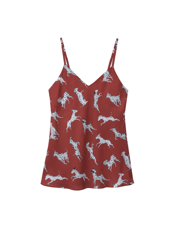 Шелковый топ с далматинцами