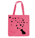 Тканевая сумка "Французский бульдог и бабочки"