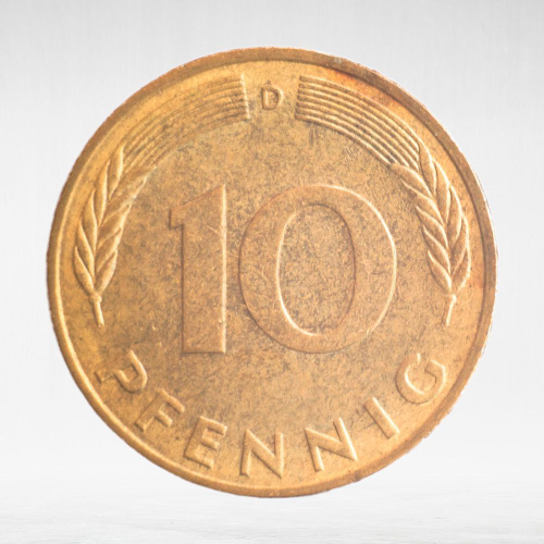 Germany, 10 Pfennigs, 1976, (Munich Mint - "D"), VF