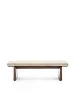 Topaz Скамья из бежевого шенилла и массива ясеня с отделкой под орех 150 см
