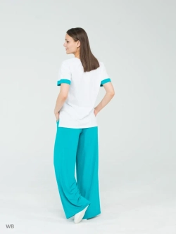 Костюм трикотажный оверсайз с широкими брюками