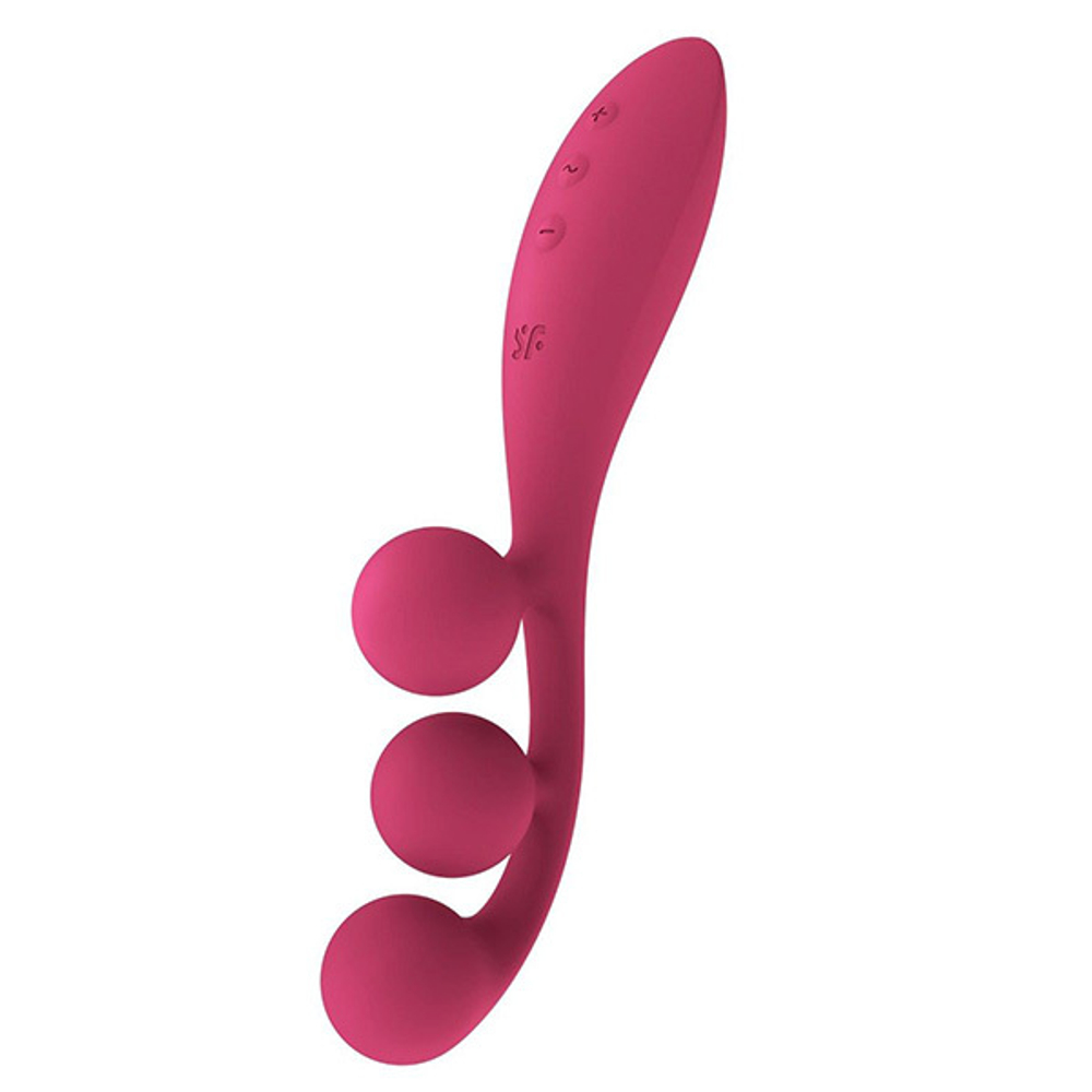 Розовый тройной вибромассажер Satisfyer Tri Ball 1
