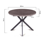 Стол круглый Vegas раздвижной (100+40) камень темный