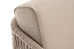 "Канны" правый модуль плетеный из роупа, каркас алюминий белый муар, роуп бежевый круглый, ткань бежевая 15052